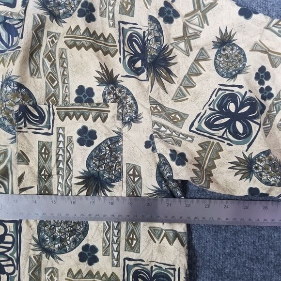 Mens L Tommy Bahama Tropical Pineapple Button Shirt Tiki Beach - Picture 4 of 6